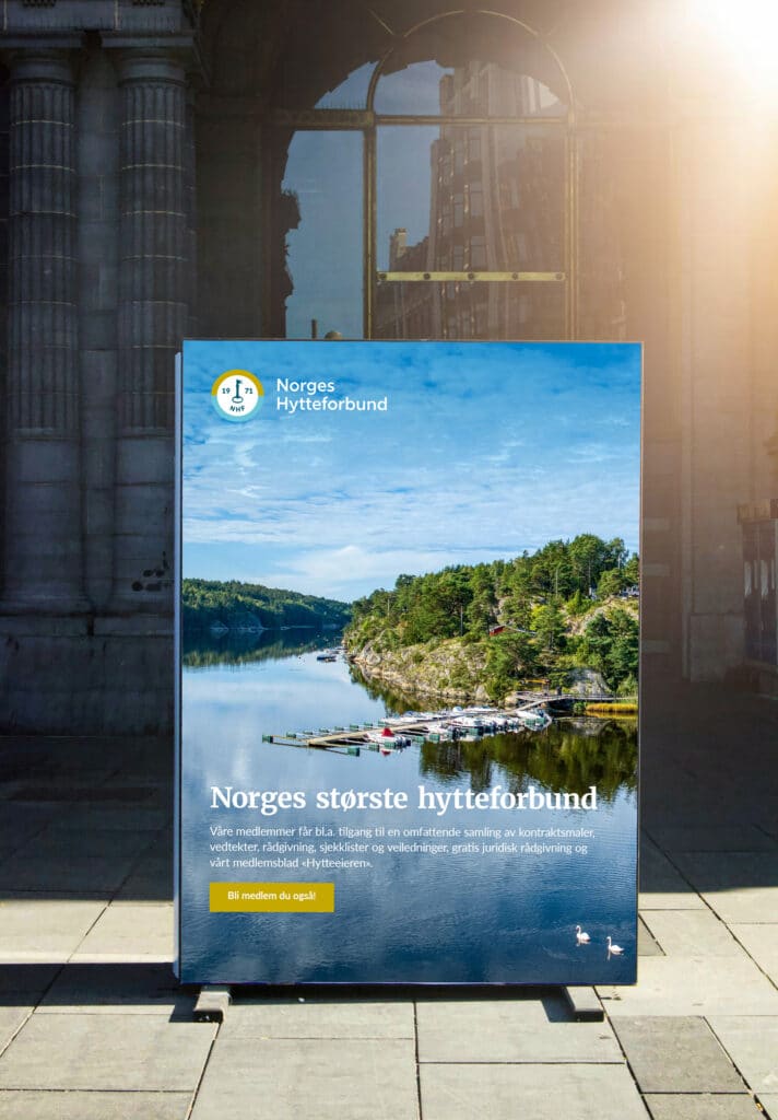 Norges Hytteforbund logo og visuell identitet på rollup